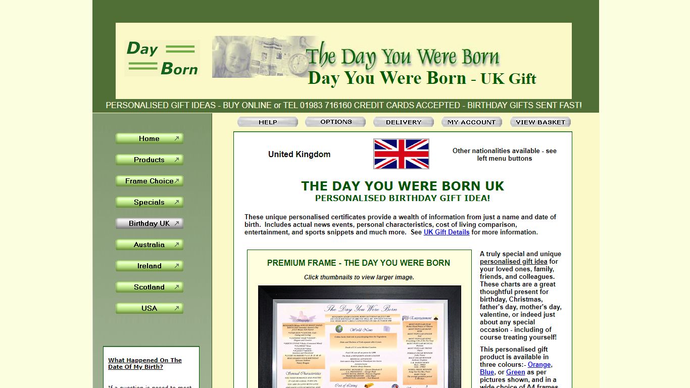 THE DAY YOU WERE BORN UK Personalised Birthday Gift Idea - Dayborn DL UK